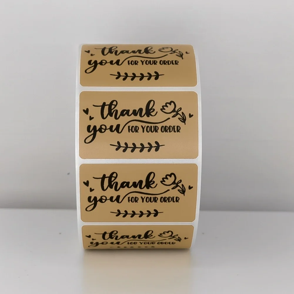 💖 Thank You For Your Order Stickers | Pack of 100 | 2x1 Inch | Small Business
